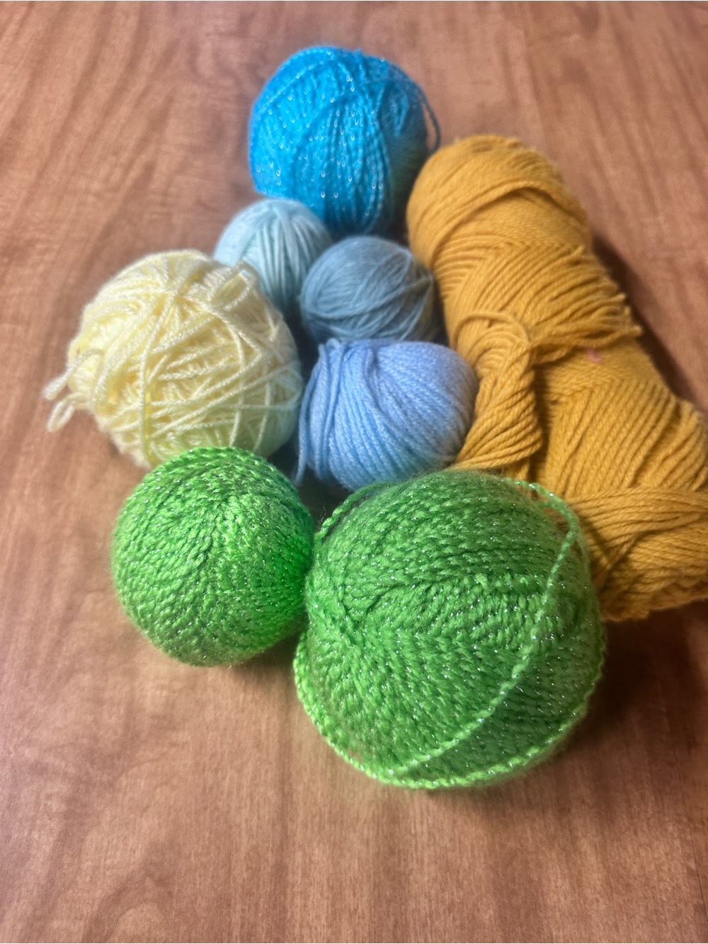Mixed Color Yarn Bundle - Green, Yellow, Blue Tones